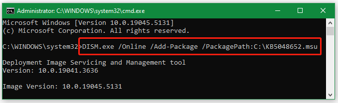 Installing via DISM